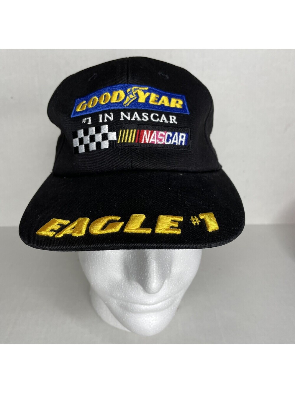 Vintage Goodyear #1 in Racing Snapback Eagle Embroidered Trucker Hat Cap NASCAR